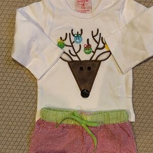 Pajamas holiday infant size 0-6 months new mudpie baby cotton elastic waist